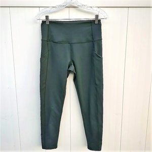 Zella Sage Green 3/4 Length High Waist Side Pockets Yoga Leggings Medium